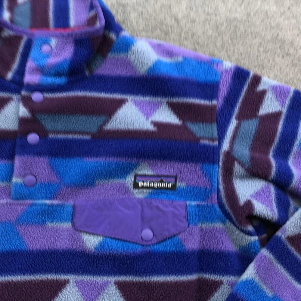 Patagonia Jacket Womens Small Multicolor Synchilla Fleece Snap Pullover Aztec - Picture 5 of 10